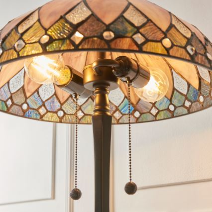 Endon 112183 - Stolná lampa Tiffany BROOKLYN 2xE14/10W/230V pr. 40 cm