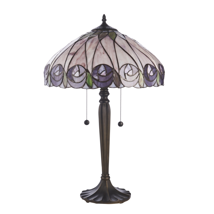 Endon 112184 - Stolová lampa Tiffany HUTCHINSON 2xE27/10W/230V pr. 40 cm