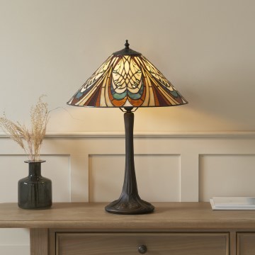 Endon 112185 - Stolná lampa Tiffany HECTOR 1xE27/10W/230V priemer 40 cm