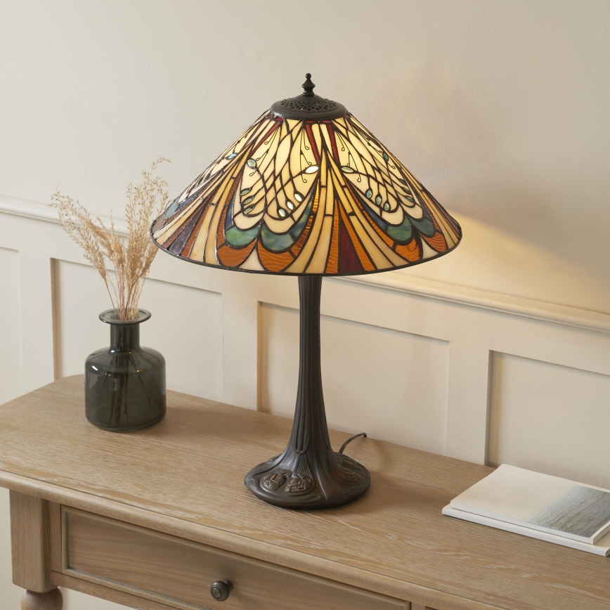 Endon 112185 - Stolná lampa Tiffany HECTOR 1xE27/10W/230V priemer 40 cm