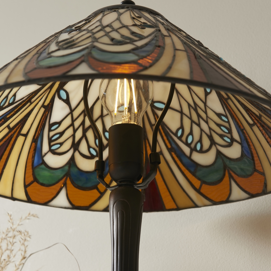 Endon 112185 - Stolná lampa Tiffany HECTOR 1xE27/10W/230V priemer 40 cm