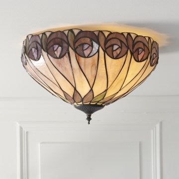 Endon 112188 - Stropné svietidlo Tiffany HUTCHINSON 2xE27/60W/230V priemer 40 cm