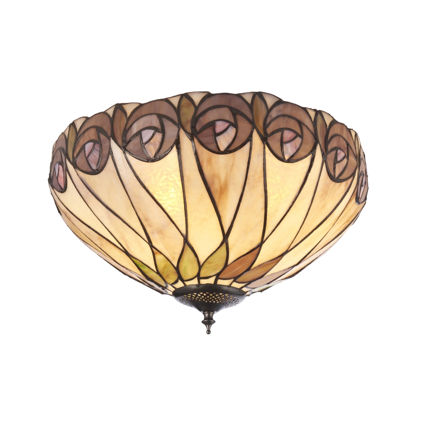 Endon 112188 - Stropné svietidlo Tiffany HUTCHINSON 2xE27/60W/230V priemer 40 cm