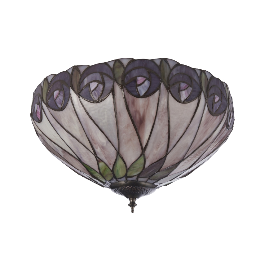 Endon 112188 - Stropné svietidlo Tiffany HUTCHINSON 2xE27/60W/230V priemer 40 cm