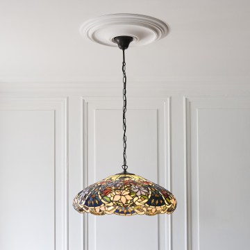 Endon 112193 - Luster na reťazi Tiffany SULLIVAN 3xE27/60W/230V, priemer 57 cm