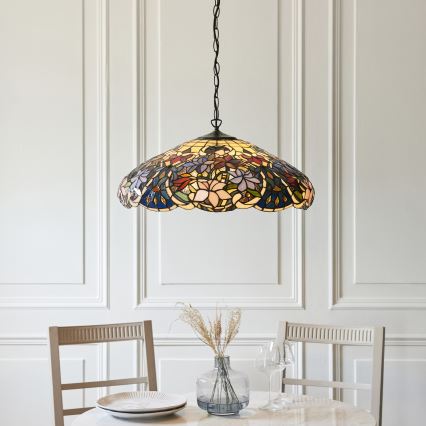 Endon 112193 - Luster na reťazi Tiffany SULLIVAN 3xE27/60W/230V, priemer 57 cm
