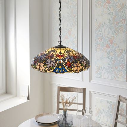 Endon 112193 - Luster na reťazi Tiffany SULLIVAN 3xE27/60W/230V, priemer 57 cm