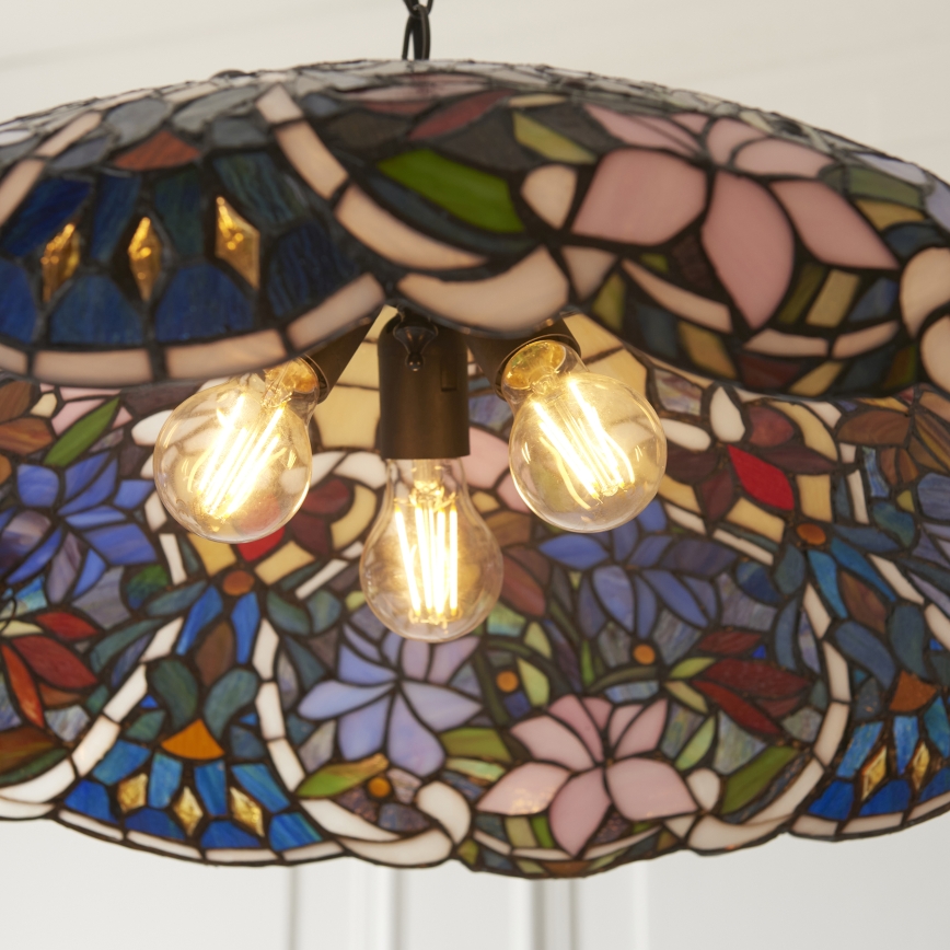 Endon 112193 - Luster na reťazi Tiffany SULLIVAN 3xE27/60W/230V, priemer 57 cm