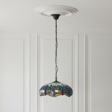 Endon 112195 - Luster na reťazi Tiffany DRAGONFLY 1xE27/60W/230V pr. 41 cm