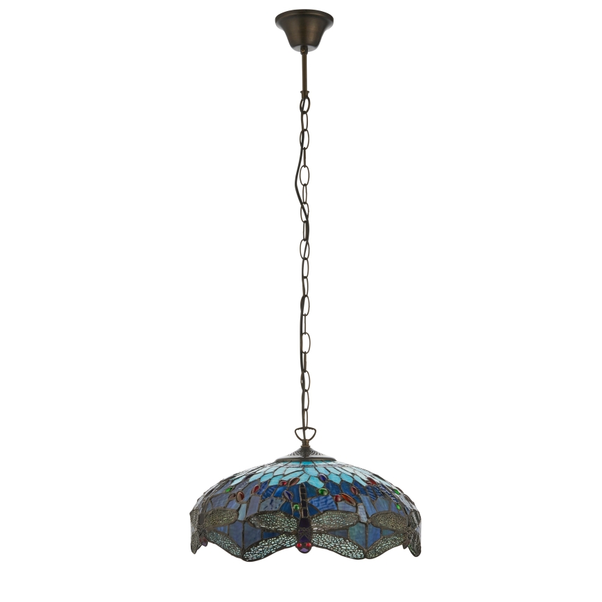 Endon 112195 - Luster na reťazi Tiffany DRAGONFLY 1xE27/60W/230V pr. 41 cm