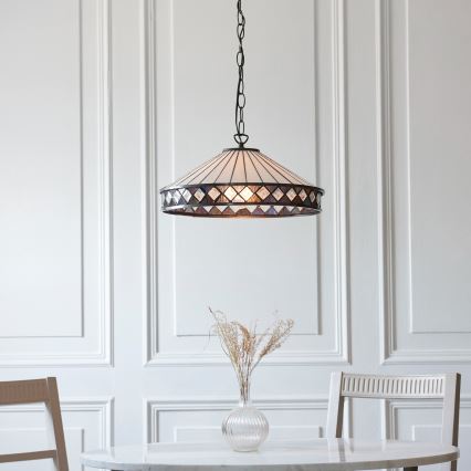 Endon 112196 - Závesný luster na reťazi Tiffany FARGO 1xE27/60W/230V priemer 41,5 cm