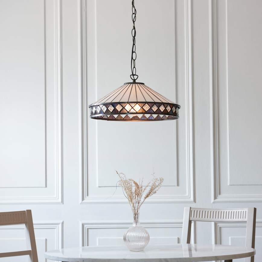 Endon 112196 - Závesný luster na reťazi Tiffany FARGO 1xE27/60W/230V priemer 41,5 cm