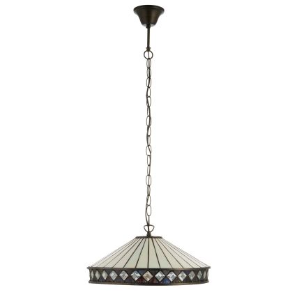 Endon 112196 - Závesný luster na reťazi Tiffany FARGO 1xE27/60W/230V priemer 41,5 cm