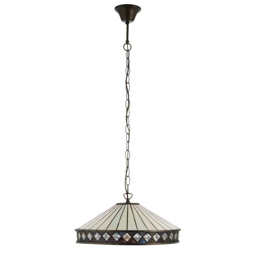 Endon 112196 - Závesný luster na reťazi Tiffany FARGO 1xE27/60W/230V priemer 41,5 cm