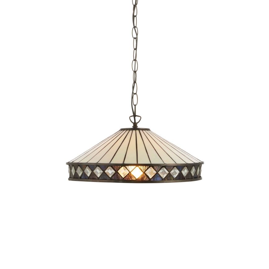 Endon 112196 - Závesný luster na reťazi Tiffany FARGO 1xE27/60W/230V priemer 41,5 cm