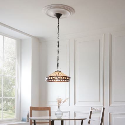 Endon 112196 - Závesný luster na reťazi Tiffany FARGO 1xE27/60W/230V priemer 41,5 cm