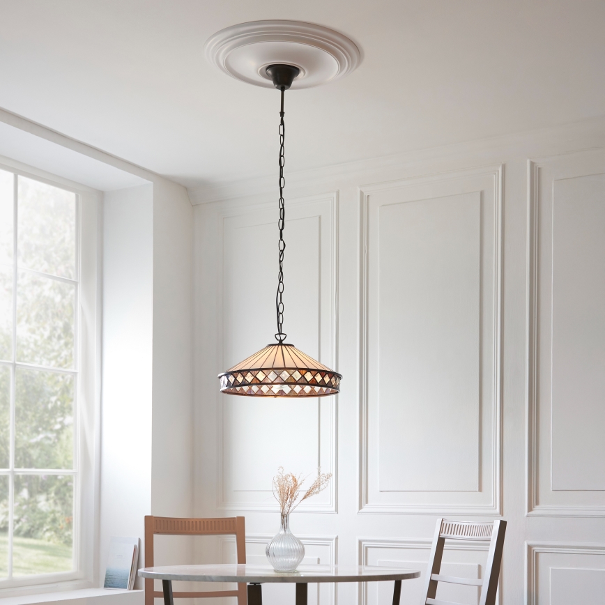 Endon 112196 - Závesný luster na reťazi Tiffany FARGO 1xE27/60W/230V priemer 41,5 cm