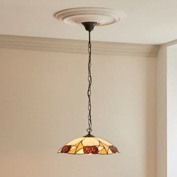 Endon 112197 - Luster na reťazi Tiffany INGRAM 1xE27/60W/230V pr. 45 cm