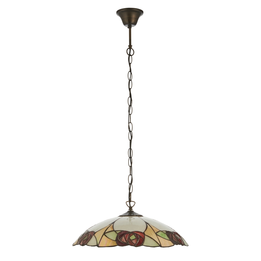 Endon 112197 - Luster na reťazi Tiffany INGRAM 1xE27/60W/230V pr. 45 cm