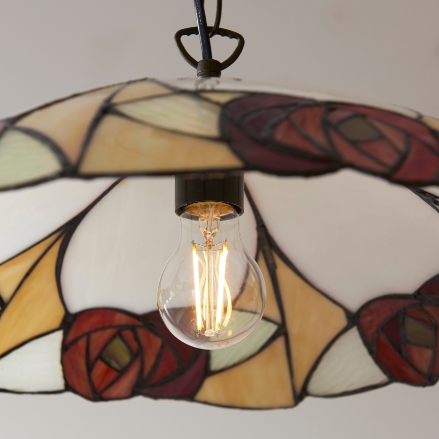 Endon 112197 - Luster na reťazi Tiffany INGRAM 1xE27/60W/230V pr. 45 cm