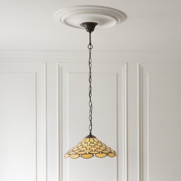 Endon 112226 - Luster na reťazi Tiffany PEARL 1x E27/10W/230V priemer 45 cm
