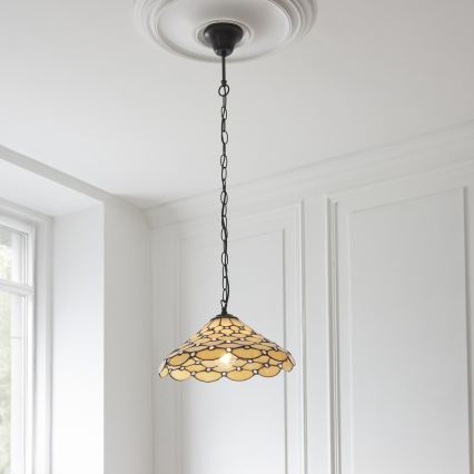 Endon 112226 - Luster na reťazi Tiffany PEARL 1x E27/10W/230V priemer 45 cm