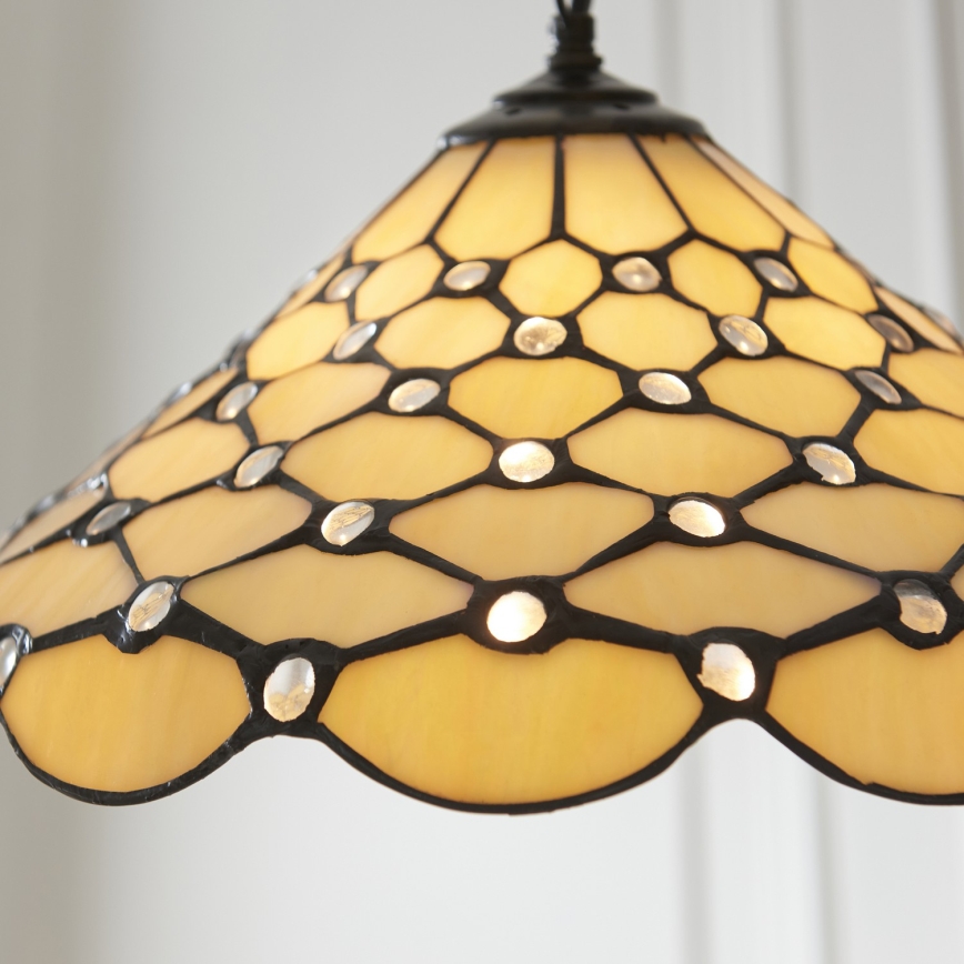 Endon 112226 - Luster na reťazi Tiffany PEARL 1x E27/10W/230V priemer 45 cm