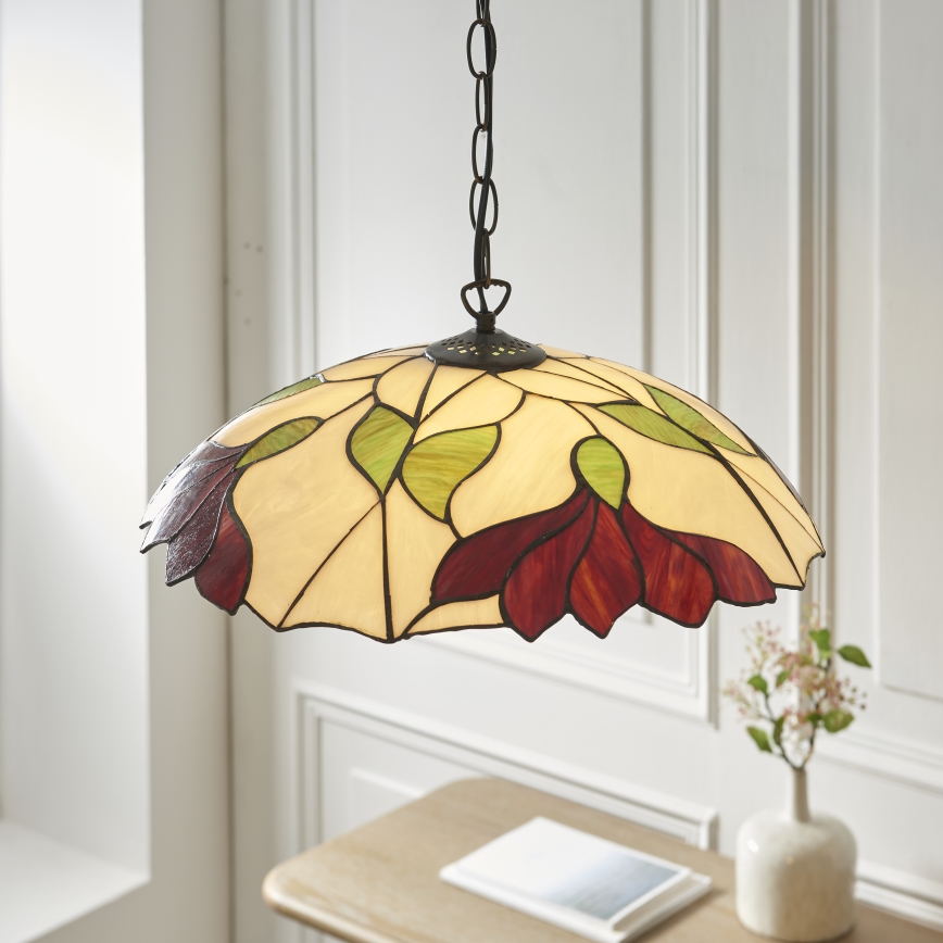 Endon 112246 - Luster na reťazi Tiffany BOTANICA 1xE27/60W/230V priemer 45 cm