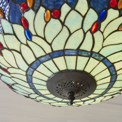 Endon 112250 - Luster na reťazi Tiffany DRAGONFLY 3xE27/60W/230V priemer 50 cm