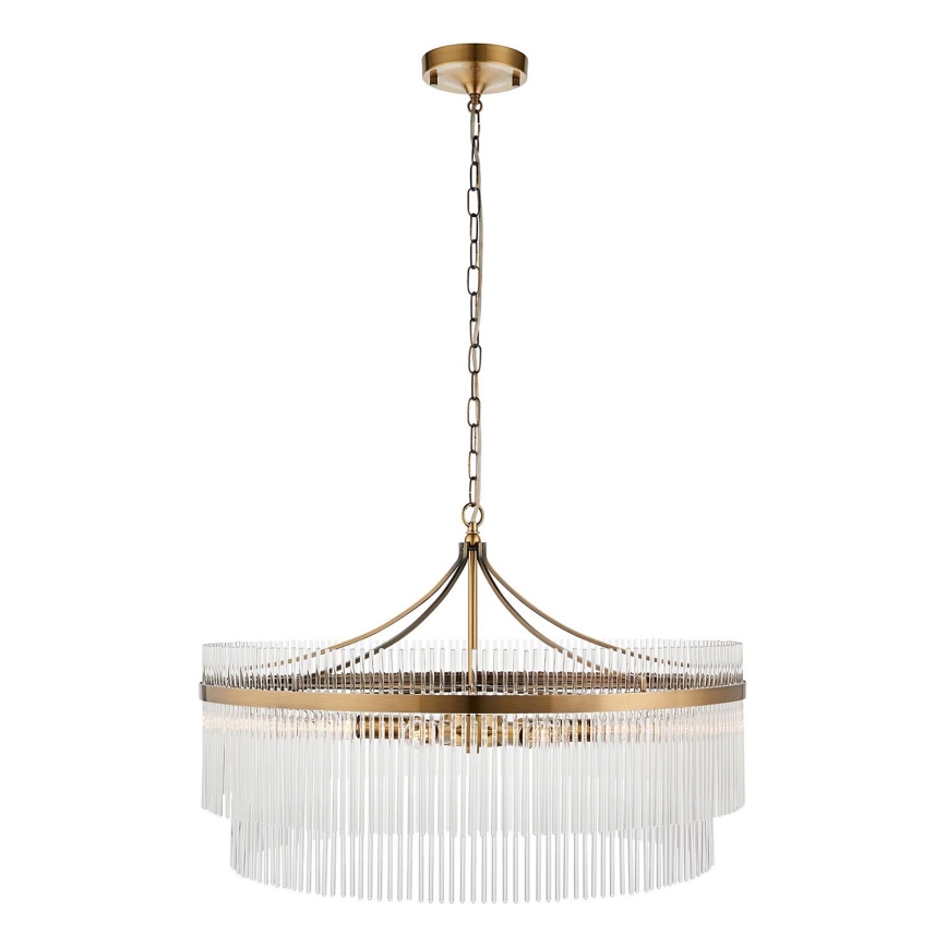 Endon 112574 - Luster na reťazi MARIETTA GRAND 7xE14/7W/230V mosadz/číre