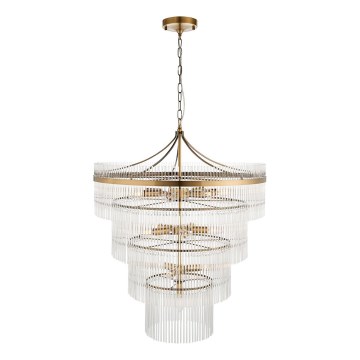 Endon 112576 - Luster na reťazi MARIETTA 16xE14/6W/230V mosadz/číra