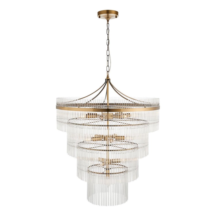 Endon 112576 - Luster na reťazi MARIETTA 16xE14/6W/230V mosadz/číra