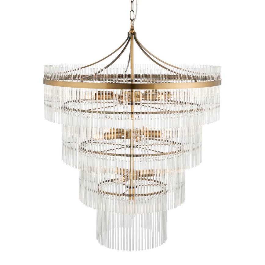 Endon 112576 - Luster na reťazi MARIETTA 16xE14/6W/230V mosadz/číra