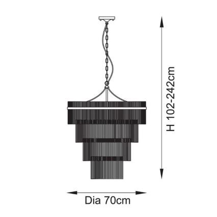 Endon 112576 - Luster na reťazi MARIETTA 16xE14/6W/230V mosadz/číra