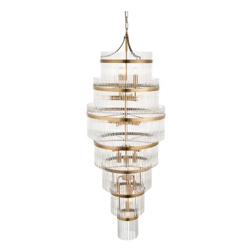 Endon 112793 - Luster na reťazi MARIETTA GRAND 21xE14/6W/230V mosadz/číra