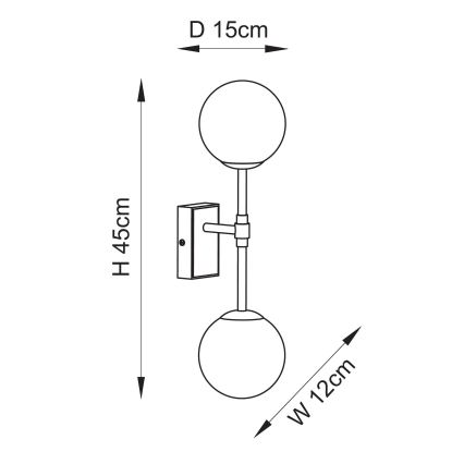 Endon 114042 - Nástenné svietidlo 2xG9/3,2W/230V zlaté