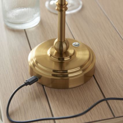 Endon 114800 - LED Stmievateľná nabíjacia stolná lampa BURLEY LED/1,5W/5V 3600 mAh mosadz/zelená