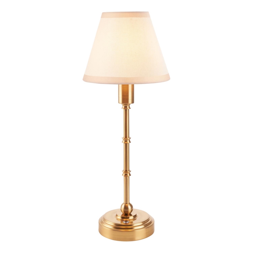 Endon 114811 - LED Stmievateľná nabíjateľná stolná lampa BURLEY LED/1,5W/5V 3600 mAh mosadz/biela