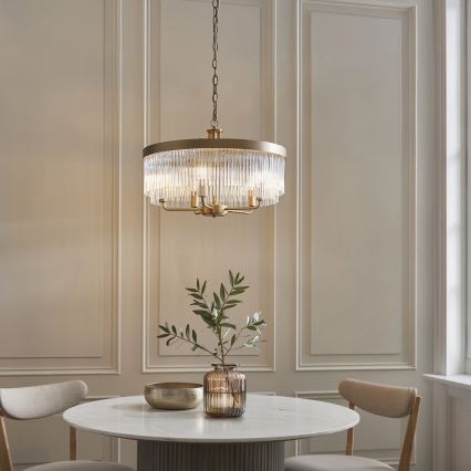 Endon 119110 - Luster na reťazi CLERMONT 5xE14/6W/230V mosadz