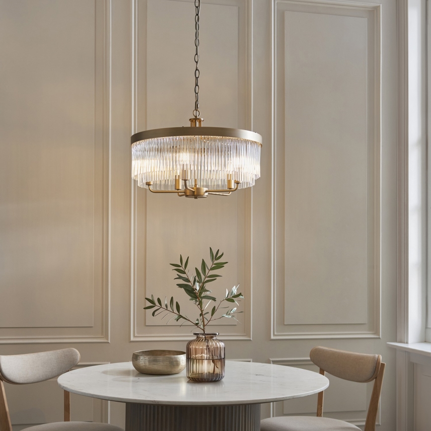 Endon 119110 - Luster na reťazi CLERMONT 5xE14/6W/230V mosadz