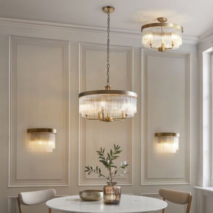 Endon 119110 - Luster na reťazi CLERMONT 5xE14/6W/230V mosadz