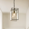 Endon 119141 - Luster na reťazi HAMMOND 1xE27/10W/230V 21,5x21,5 cm mosadz