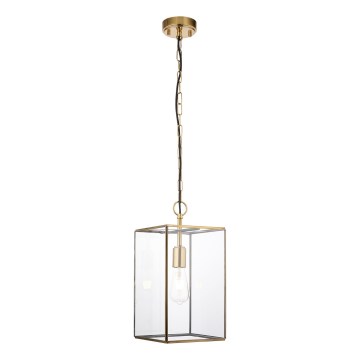 Endon 119141 - Luster na reťazi HAMMOND 1xE27/10W/230V 21,5x21,5 cm mosadz