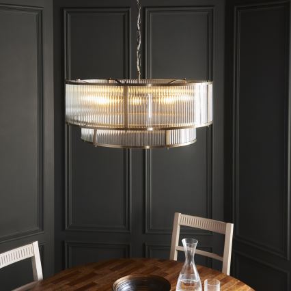 Endon 119456 - Luster na reťazi RIDGETON 8xE14/7W/230V mosadz