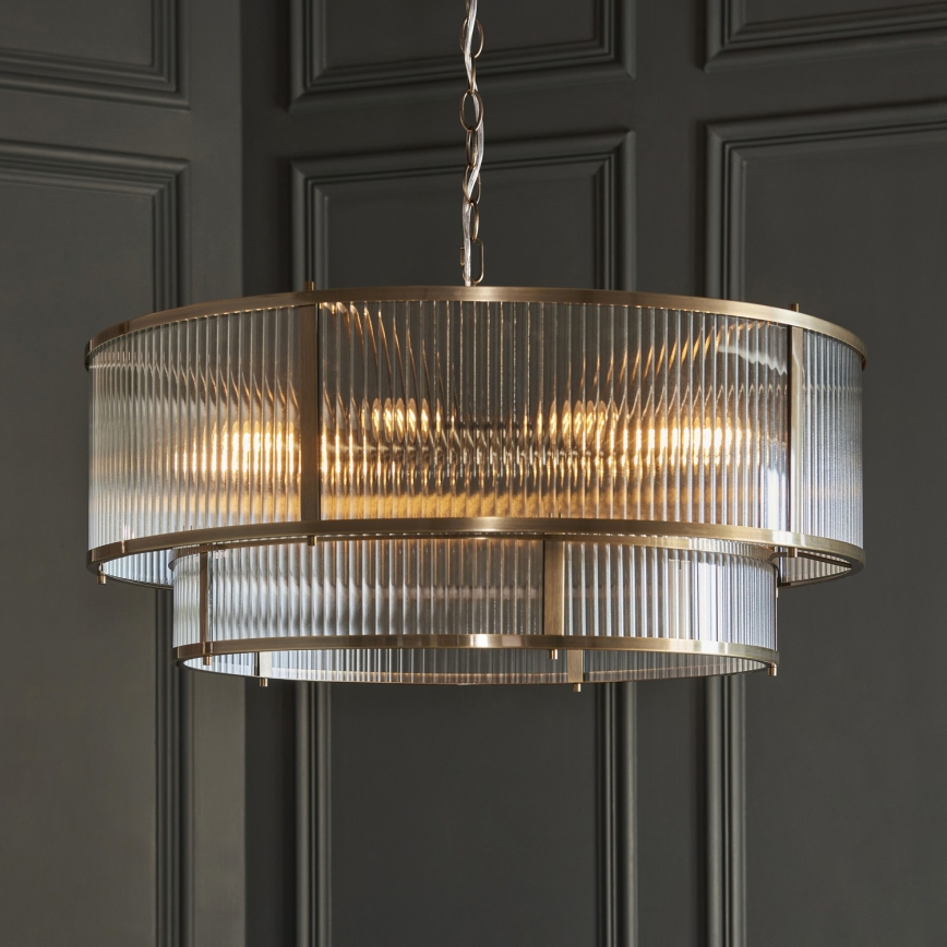 Endon 119456 - Luster na reťazi RIDGETON 8xE14/7W/230V mosadz