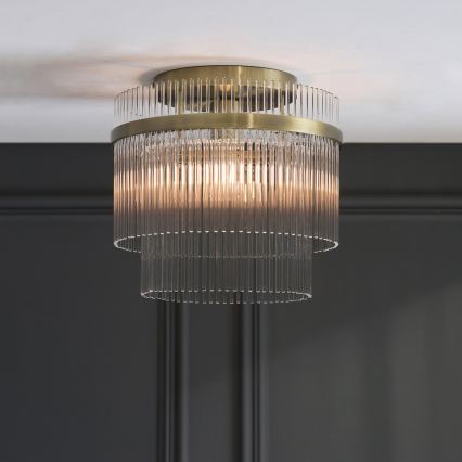 Endon 119492 - Prisadený luster MARIETTA 1xE27/10W/230V mosadz/priehľadné