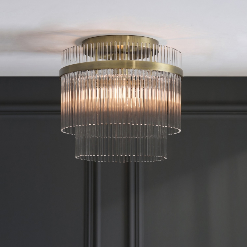 Endon 119492 - Prisadený luster MARIETTA 1xE27/10W/230V mosadz/priehľadné