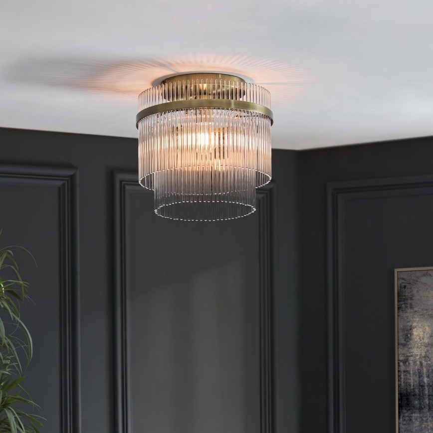 Endon 119492 - Prisadený luster MARIETTA 1xE27/10W/230V mosadz/priehľadné