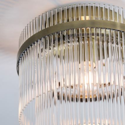 Endon 119492 - Prisadený luster MARIETTA 1xE27/10W/230V mosadz/priehľadné