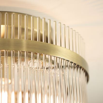 Endon 119492 - Prisadený luster MARIETTA 1xE27/10W/230V mosadz/priehľadné